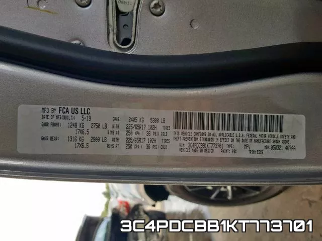 3C4PDCBB1KT773701 фото 2