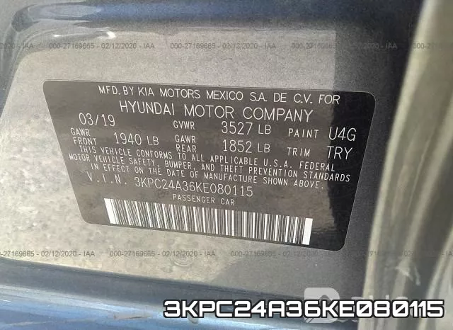 3KPC24A36KE080115 фото 10