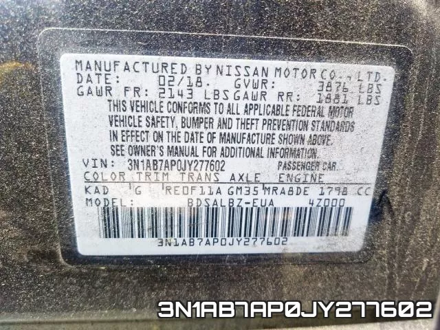 3N1AB7AP0JY277602 фото 2