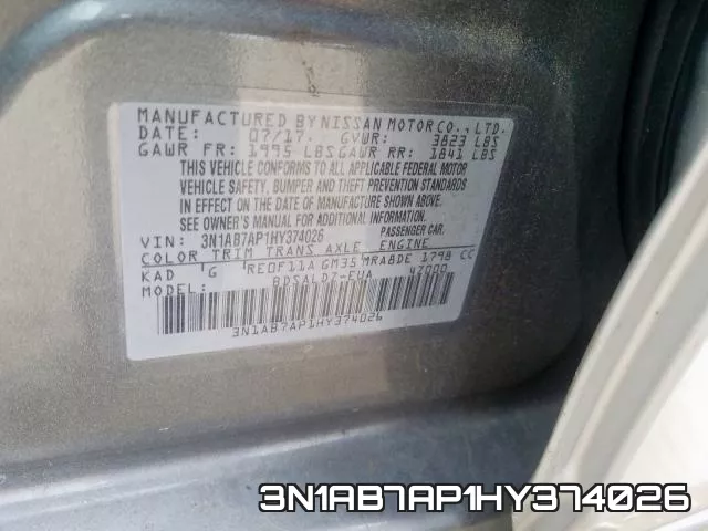 3N1AB7AP1HY374026 фото 2