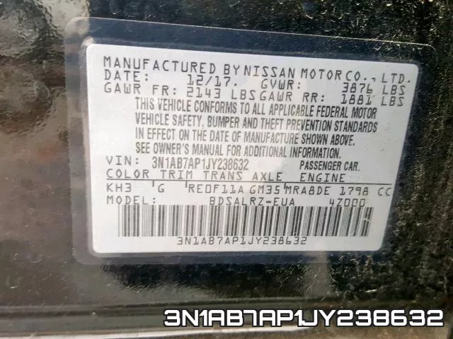 3N1AB7AP1JY238632 фото 2