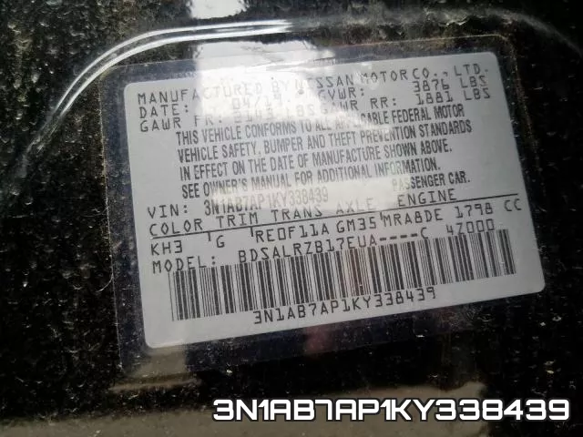 3N1AB7AP1KY338439 фото 2