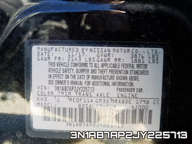 3N1AB7AP2JY225713 фото 2
