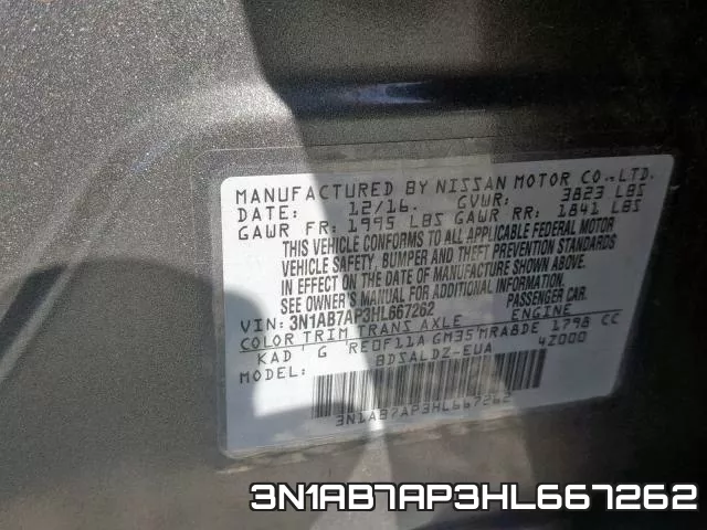3N1AB7AP3HL667262 фото 2