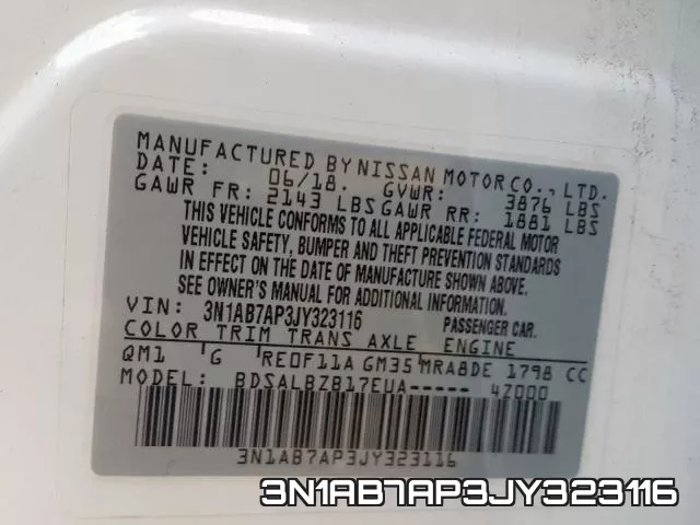 3N1AB7AP3JY323116 фото 2