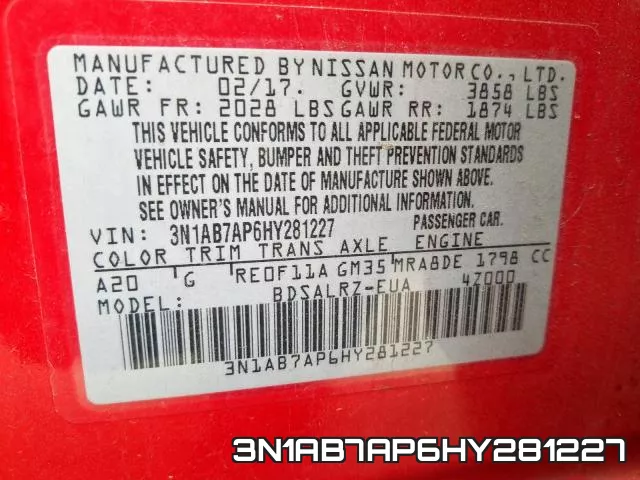 3N1AB7AP6HY281227 фото 2