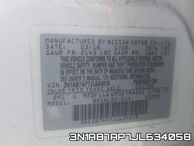 3N1AB7AP7JL634058 фото 2