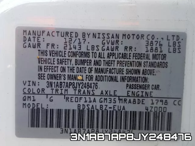 3N1AB7AP8JY248476 фото 2