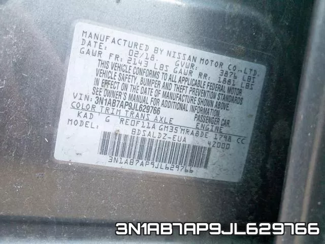 3N1AB7AP9JL629766 фото 2
