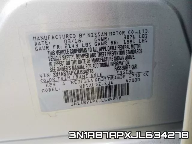 3N1AB7APXJL634278 фото 2