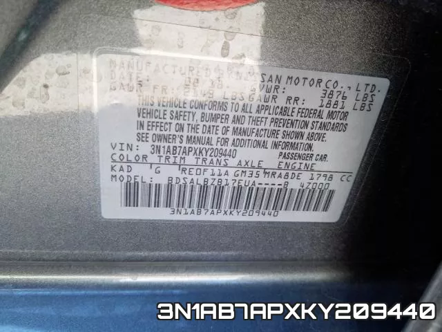 3N1AB7APXKY209440 фото 2
