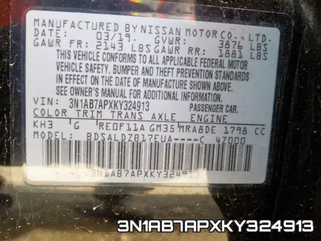 3N1AB7APXKY324913 фото 2