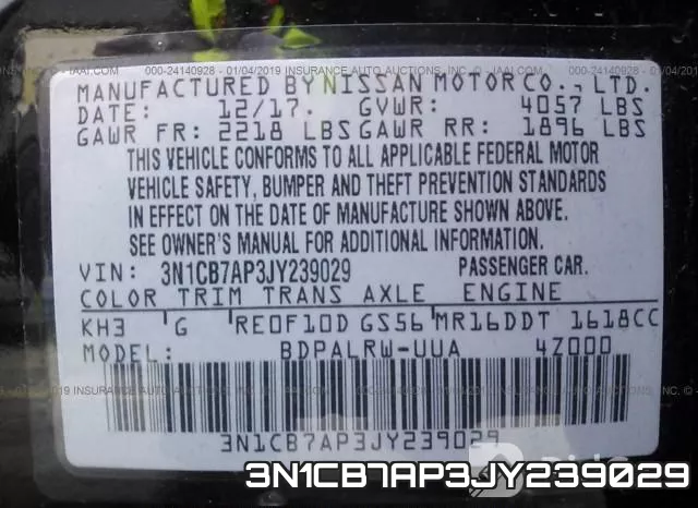 3N1CB7AP3JY239029 фото 10