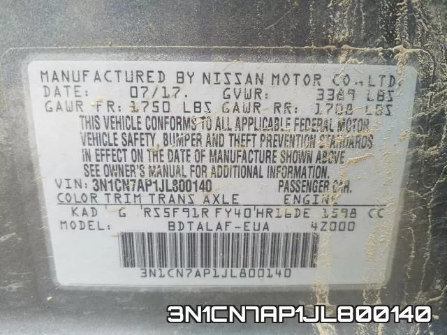3N1CN7AP1JL800140 фото 2