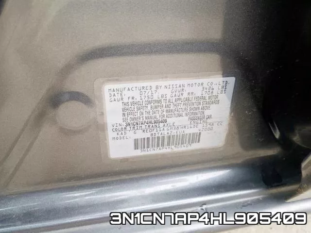 3N1CN7AP4HL905409 фото 2