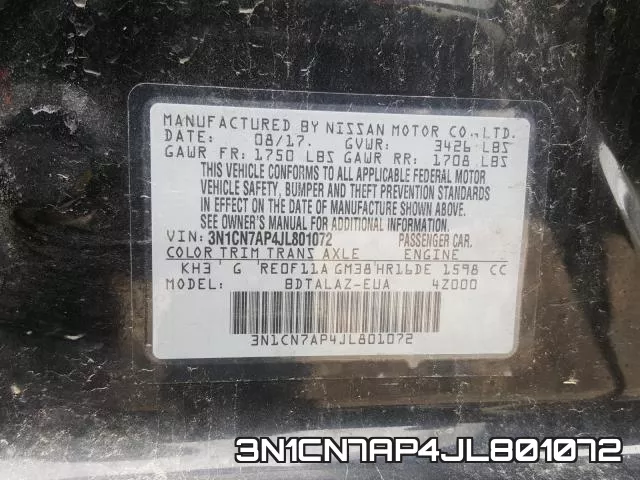 3N1CN7AP4JL801072 фото 2