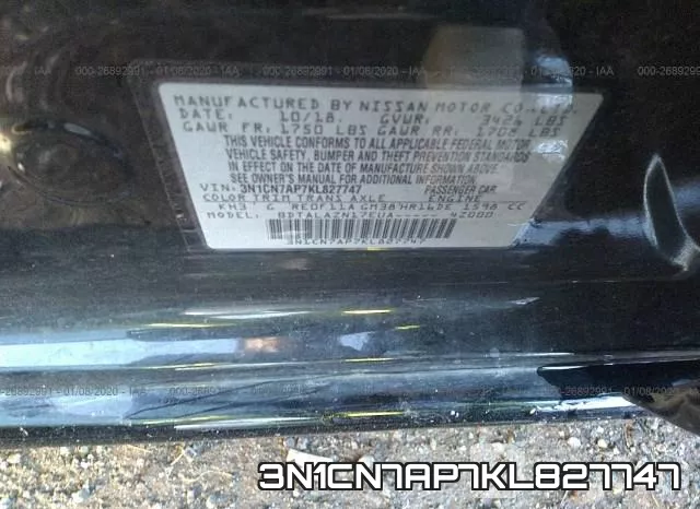 3N1CN7AP7KL827747 фото 10