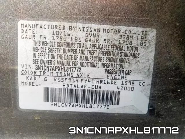 3N1CN7APXHL817772 фото 2
