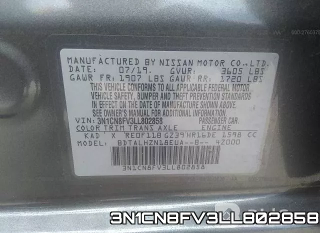 3N1CN8FV3LL802858 фото 10