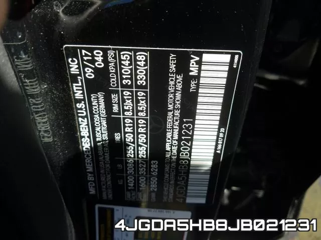 4JGDA5HB8JB021231 фото 2