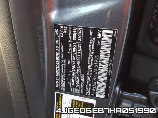 4JGED6EB7HA051990 фото 2