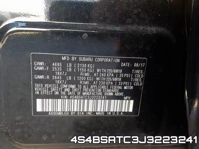 4S4BSATC3J3223241 фото 2