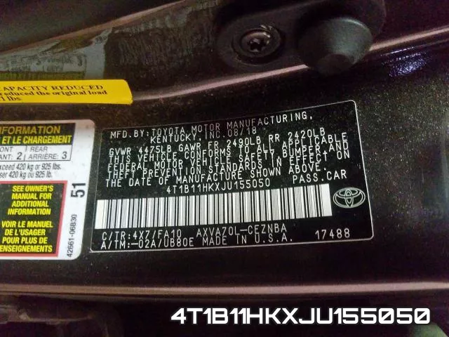 4T1B11HKXJU155050 фото 2
