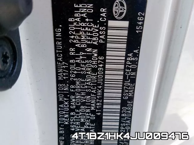 4T1BZ1HK4JU009476 фото 2