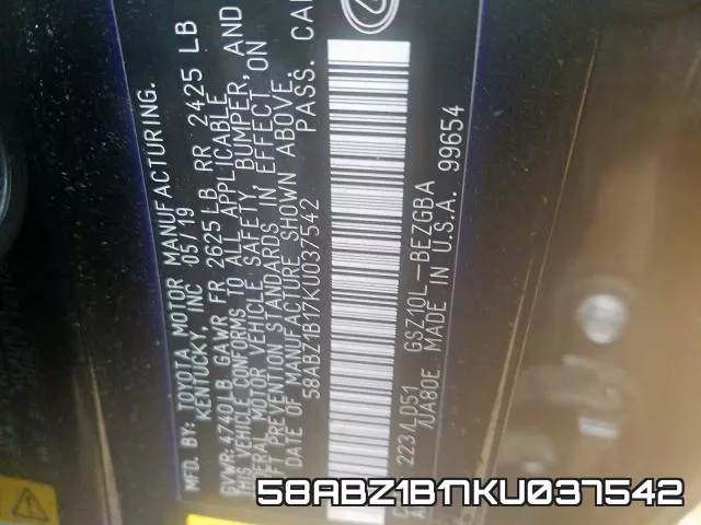 58ABZ1B17KU037542 фото 2