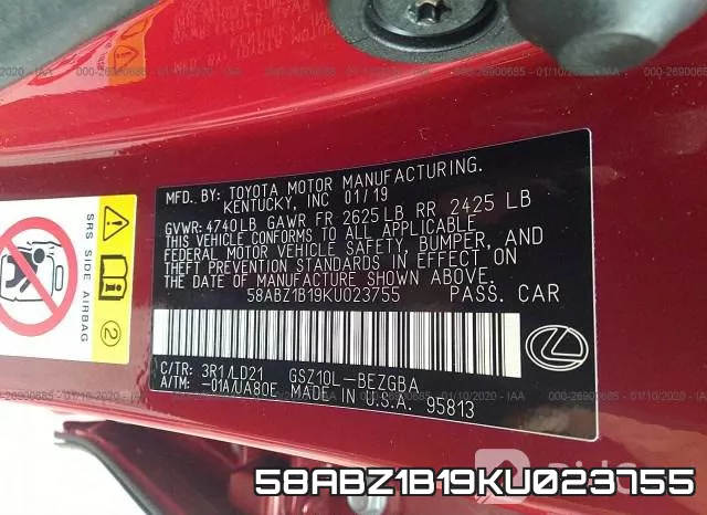 58ABZ1B19KU023755 фото 10