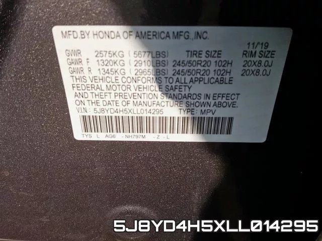 5J8YD4H5XLL014295 фото 2