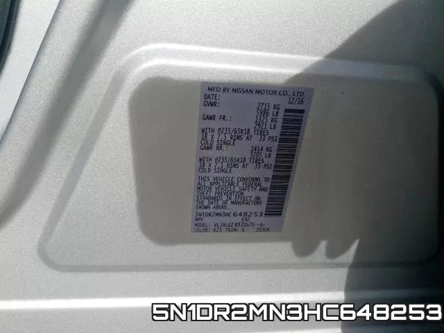 5N1DR2MN3HC648253 фото 2