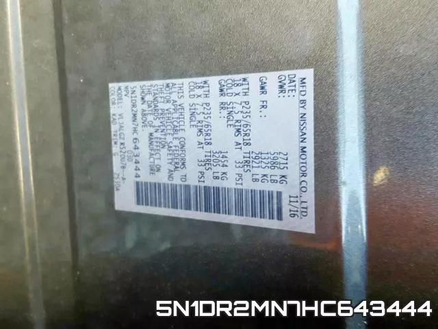 5N1DR2MN7HC643444 фото 2