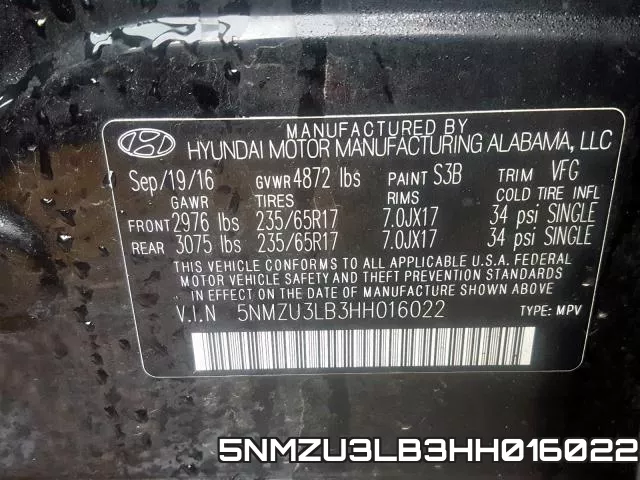 5NMZU3LB3HH016022 фото 2