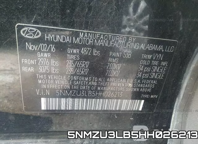 5NMZU3LB5HH026213 фото 10