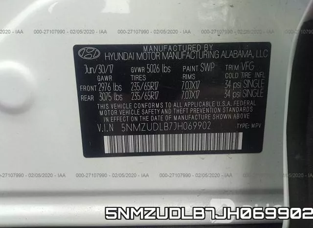 5NMZUDLB7JH069902 фото 10