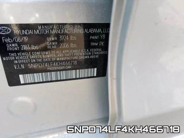 5NPD74LF4KH466718 фото 2