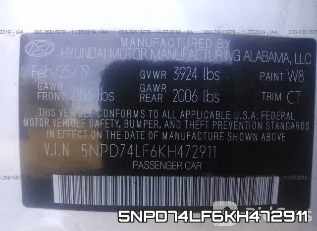 5NPD74LF6KH472911 фото 10