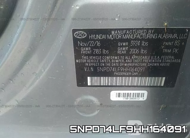 5NPD74LF9HH164091 фото 10