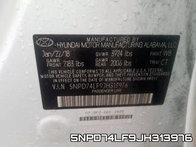5NPD74LF9JH313976 фото 2
