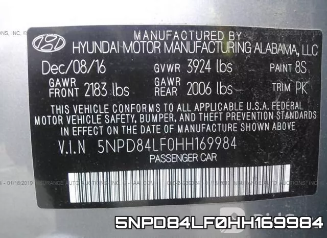 5NPD84LF0HH169984 фото 10