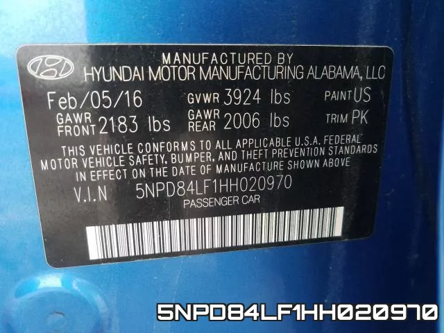 5NPD84LF1HH020970 фото 2