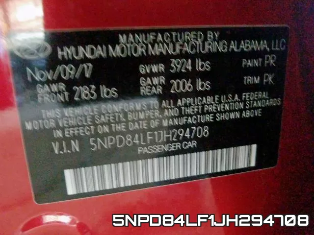 5NPD84LF1JH294708 фото 2