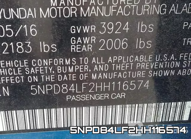 5NPD84LF2HH116574 фото 10