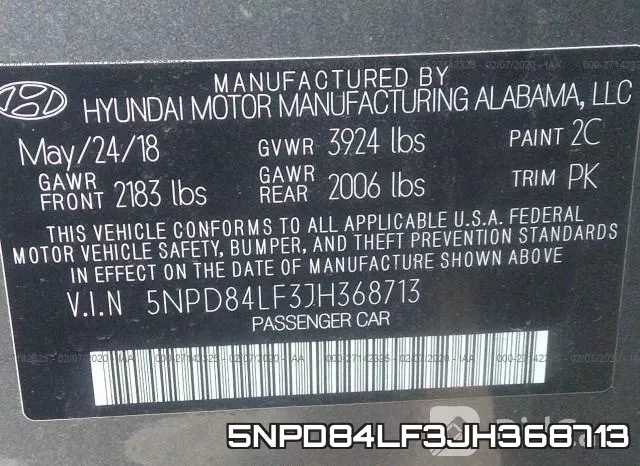 5NPD84LF3JH368713 фото 10