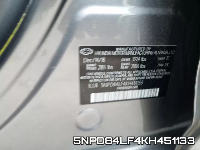 5NPD84LF4KH451133 фото 2