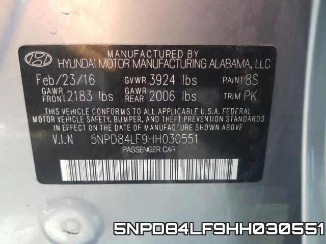 5NPD84LF9HH030551 фото 2