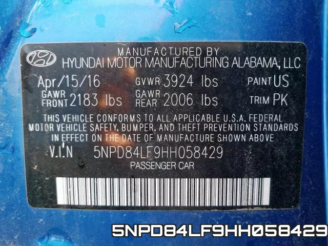 5NPD84LF9HH058429 фото 2