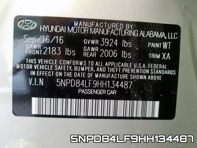 5NPD84LF9HH134487 фото 2