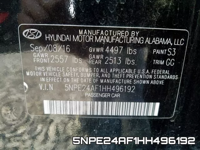 5NPE24AF1HH496192 фото 2